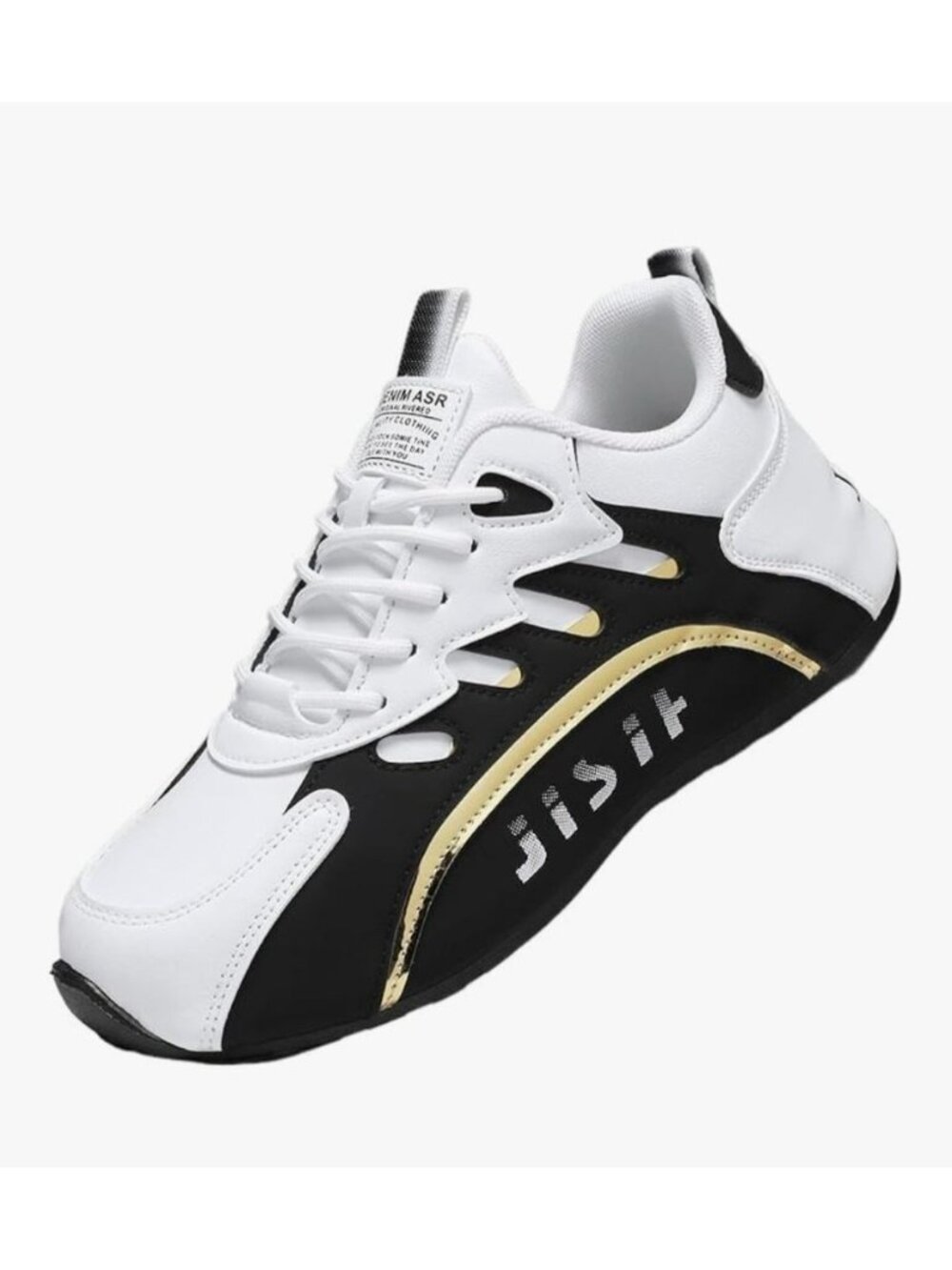 Mens Size 7/40 Lightweight Athletic Sneakers Black & White Breathable Non-Slip